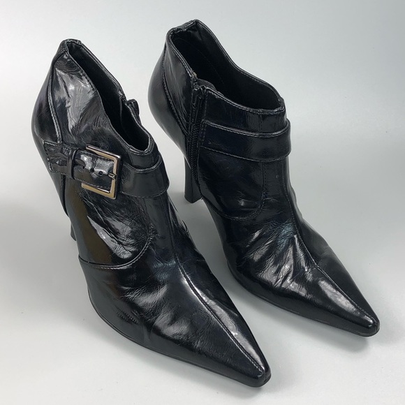 Gianni Bini Black Pointed Toe Ankle Booties Size 6M - Picture 6 of 13